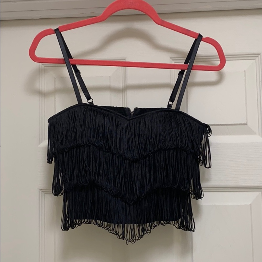 Black fashion crop top